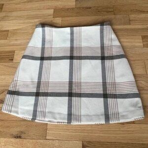 Wilfred Aritzia Classic Plaid Mini Skirt Cream Multicolor Size 4